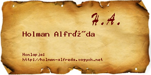 Holman Alfréda névjegykártya